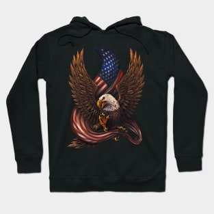 eagle with american flag Hoodie